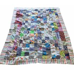 Vintage Quilt Patchwork Top  Small 52” X 72”
